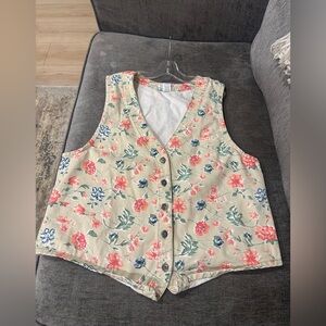 Vintage Floral Cherokee Vest, Cottagecore - Women’s Size Medium